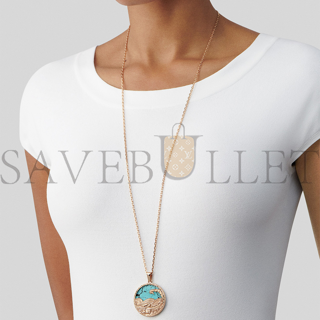 V*N CL*F arpels zodiaque long necklace scorpii (scorpio) - rose gold, turquoise  vcarp9rh00